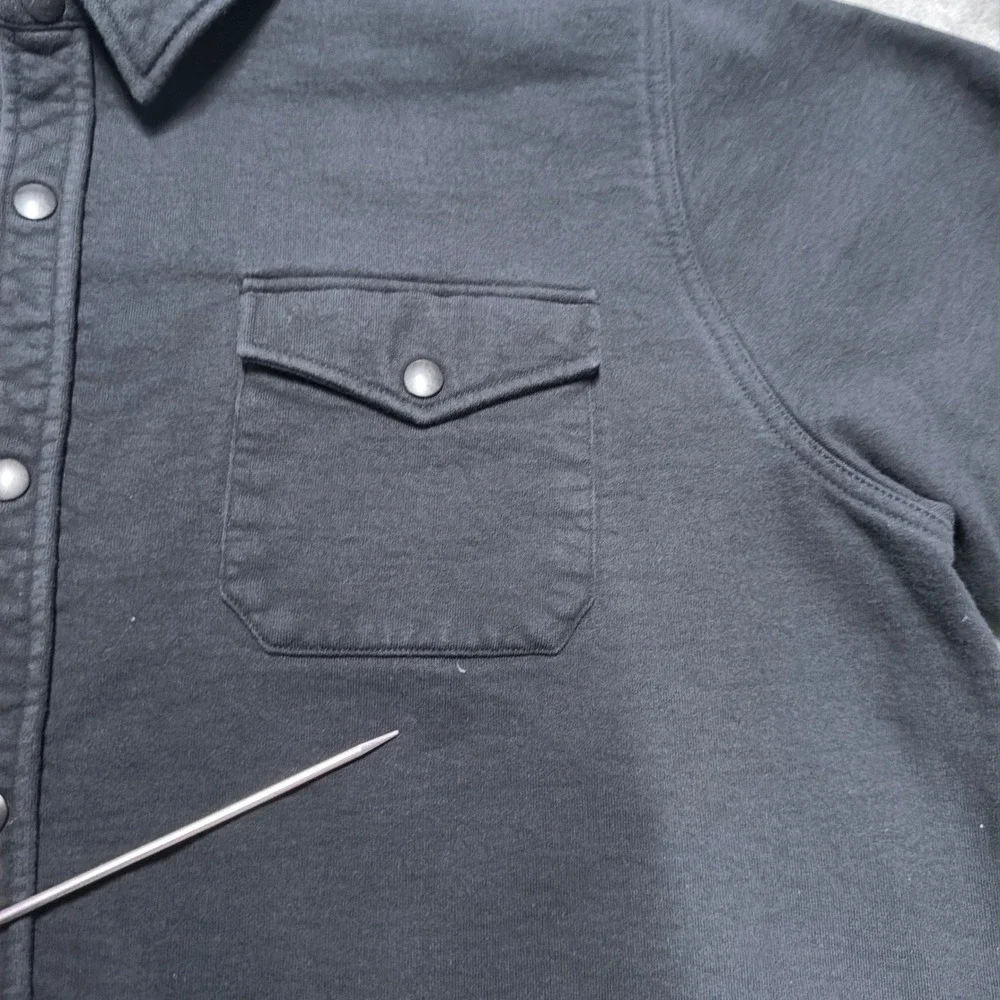 American Giant Redwood Shirt Jacket Mens XXL Black Overshirt Snap Front Workwear